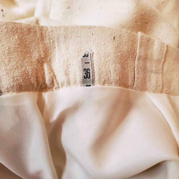 Natural Pure Silk West German Vintage Cream Skirt - Picture 8 of 10
